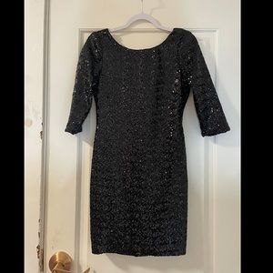 Black Sequin Semi-formal Dress